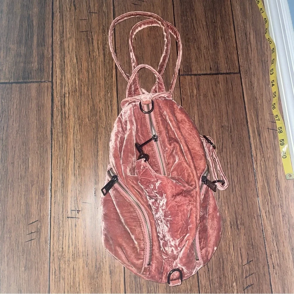 Pink backpack velour backpack velvet backpack Rebecca minkoff Julian